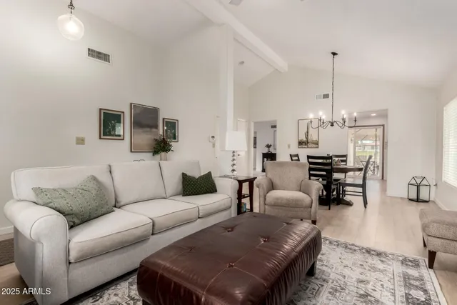 a living room with furniture