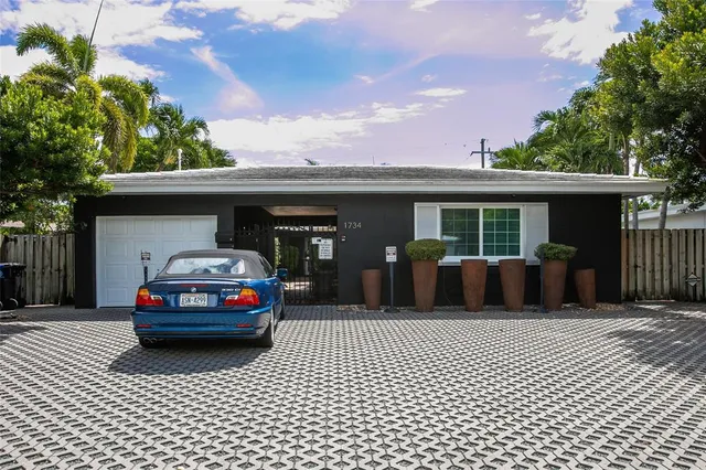 a car parked on the side of a street