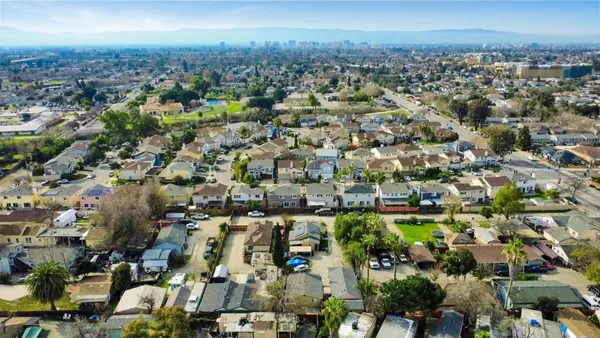 an aerial view of a city