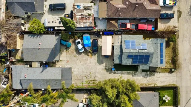 a street view of building with an outdoor space