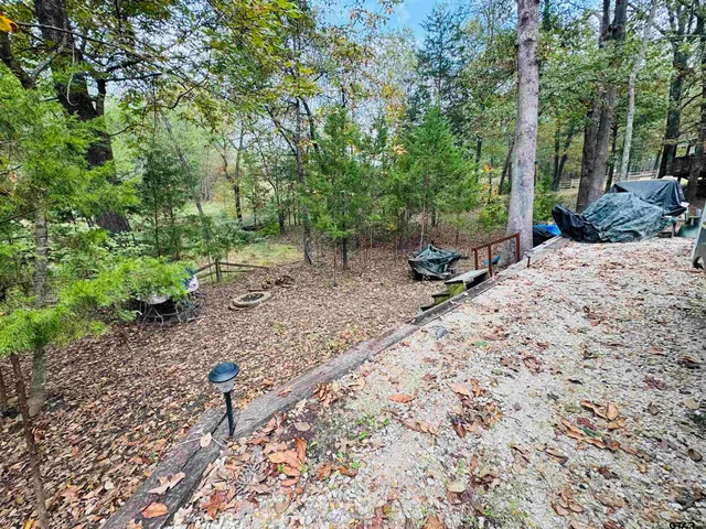a backyard of a house with lots of green space