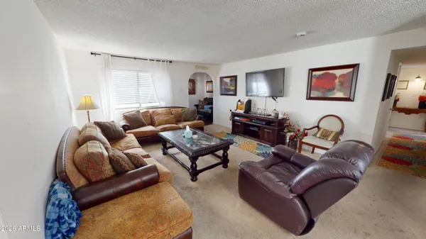 a living room with furniture