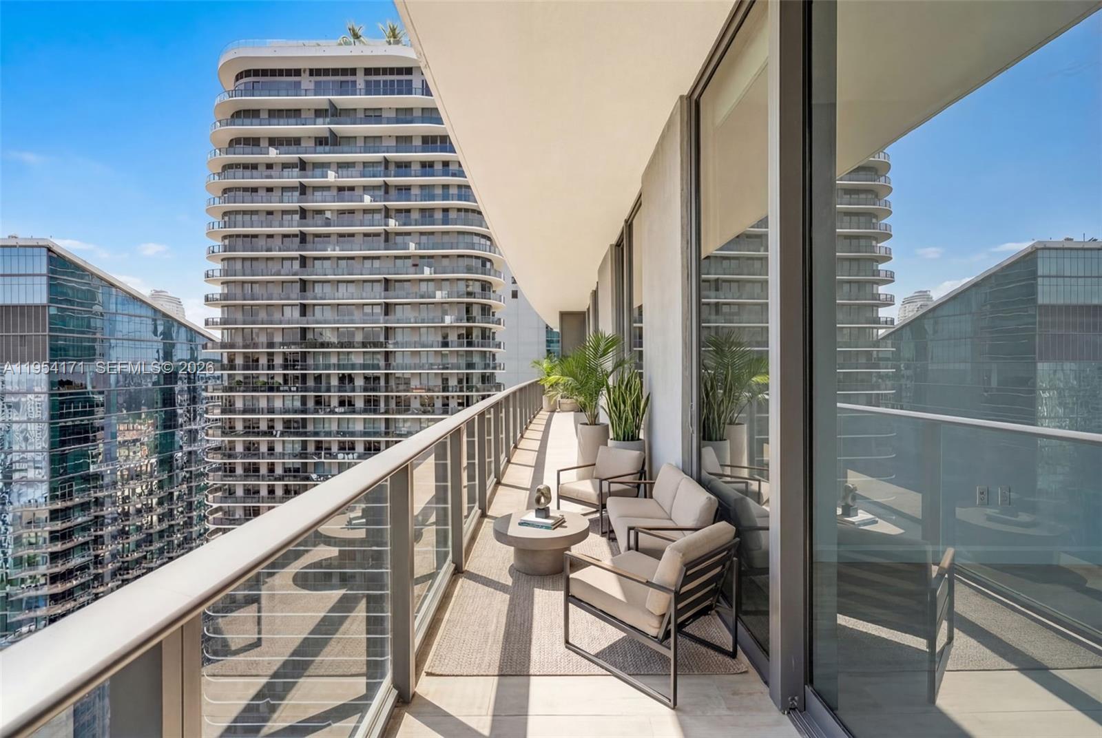 45 Southwest 9th Street, Unit LPH4609 Miami, FL 33130 - Photo 7 of 50 a view of balcony with a potted plant