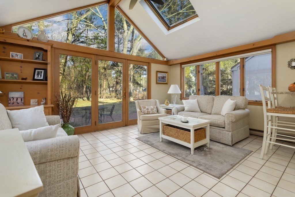 8 Townsend Road Lynnfield, MA 01940 - Photo 15 of 41 a living room with furniture a large window and a flat screen tv