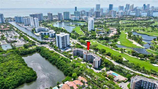 a city view with tall buildings