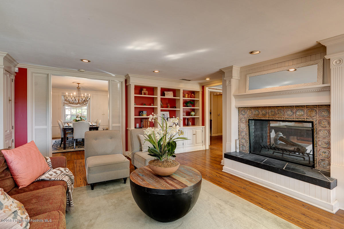721 Madre Street Pasadena, CA 91107 - Photo 25 of 82 a living room with furniture and a fireplace