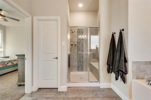 a bathroom with a shower