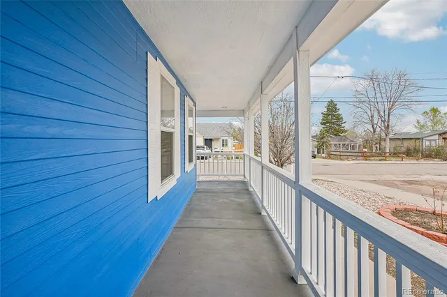 a view of a house with a porch