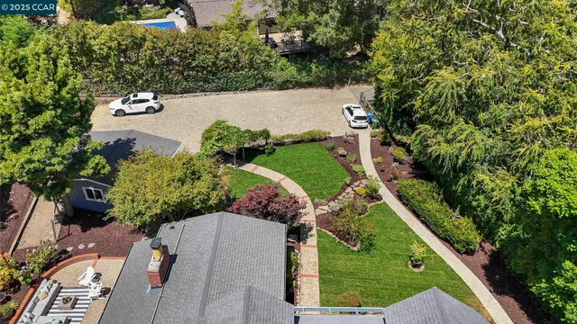 an aerial view of a house