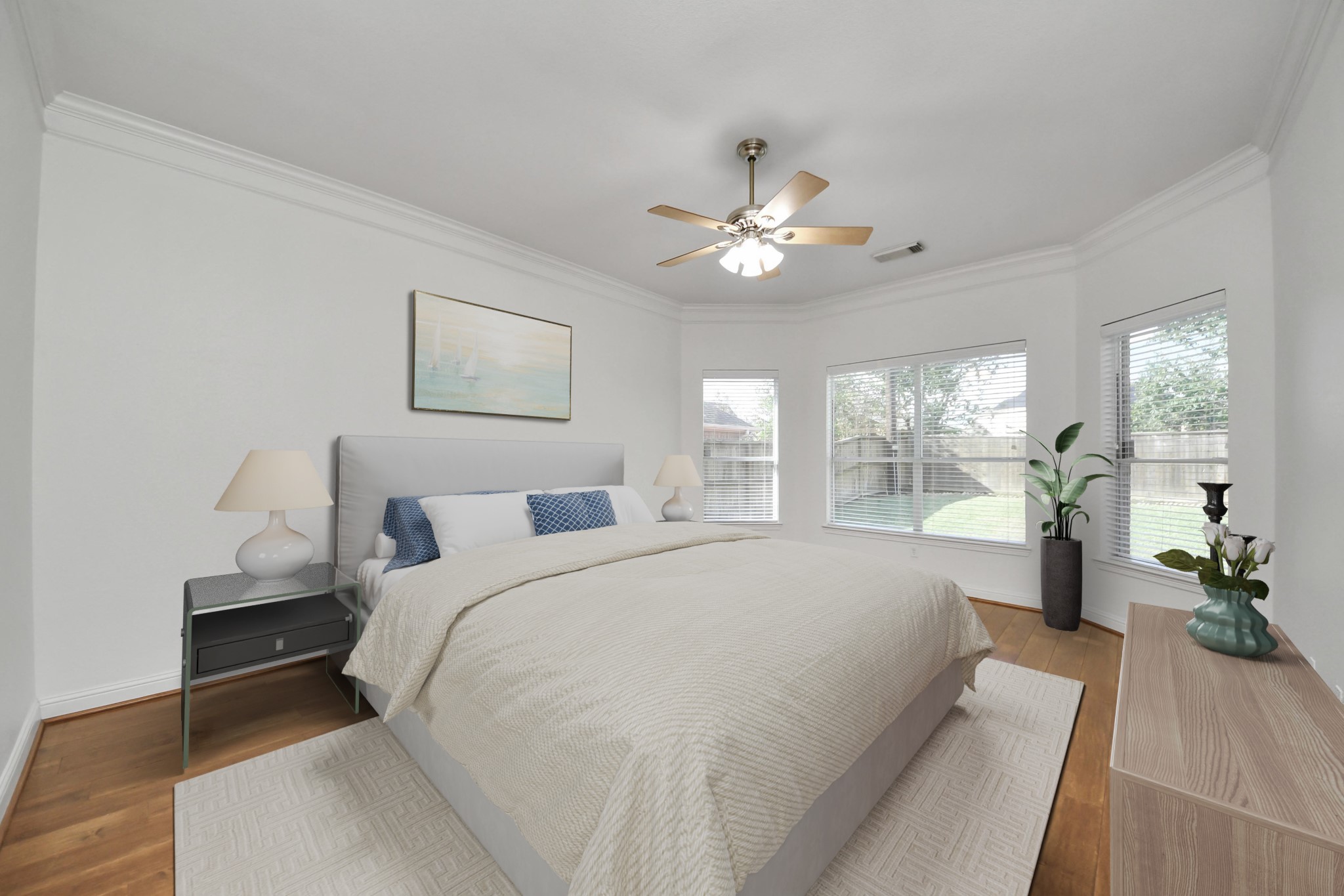 20519 Rosespring Lane Spring, TX 77379 - Photo 23 of 49 a spacious bedroom with a large bed and a chandelier