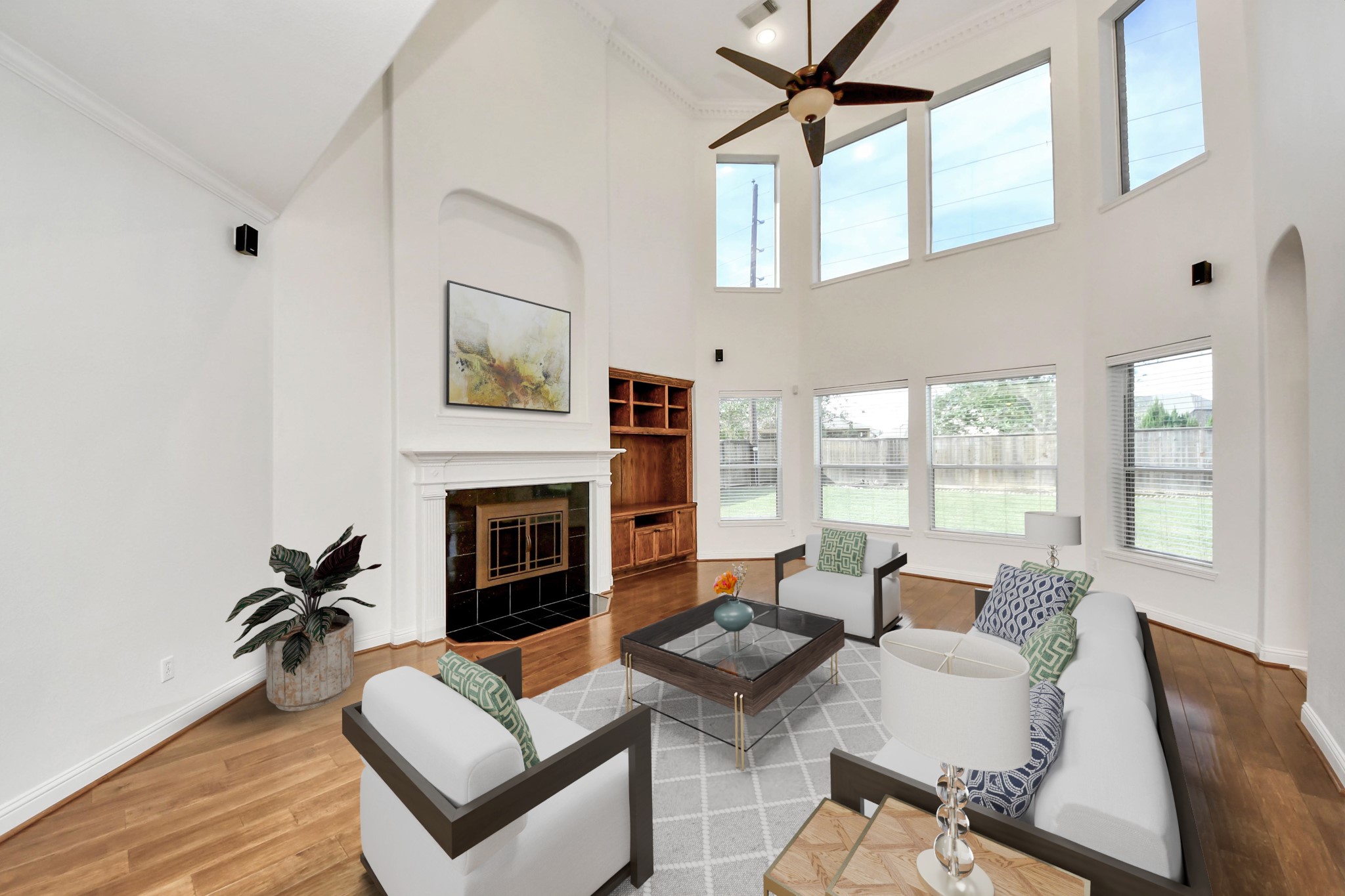 20519 Rosespring Lane Spring, TX 77379 - Photo 9 of 49 a living room with furniture fireplace and a large window