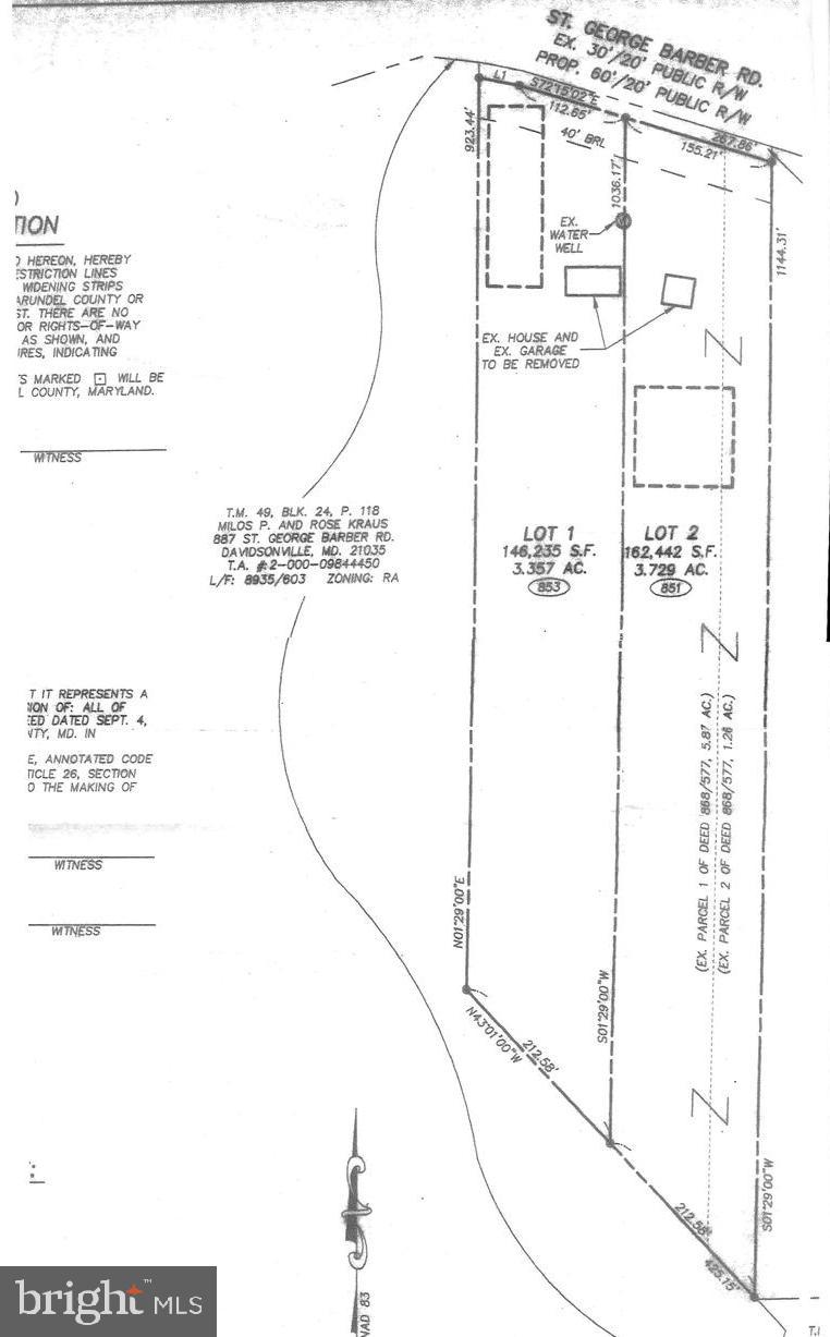 853 St George Barber Road Davidsonville, MD 21035 - Photo 13 of 56 Pre-Construction Plat
2005