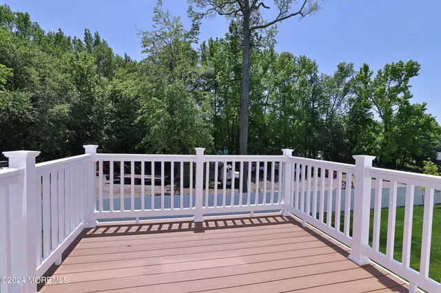 a view of a wooden deck