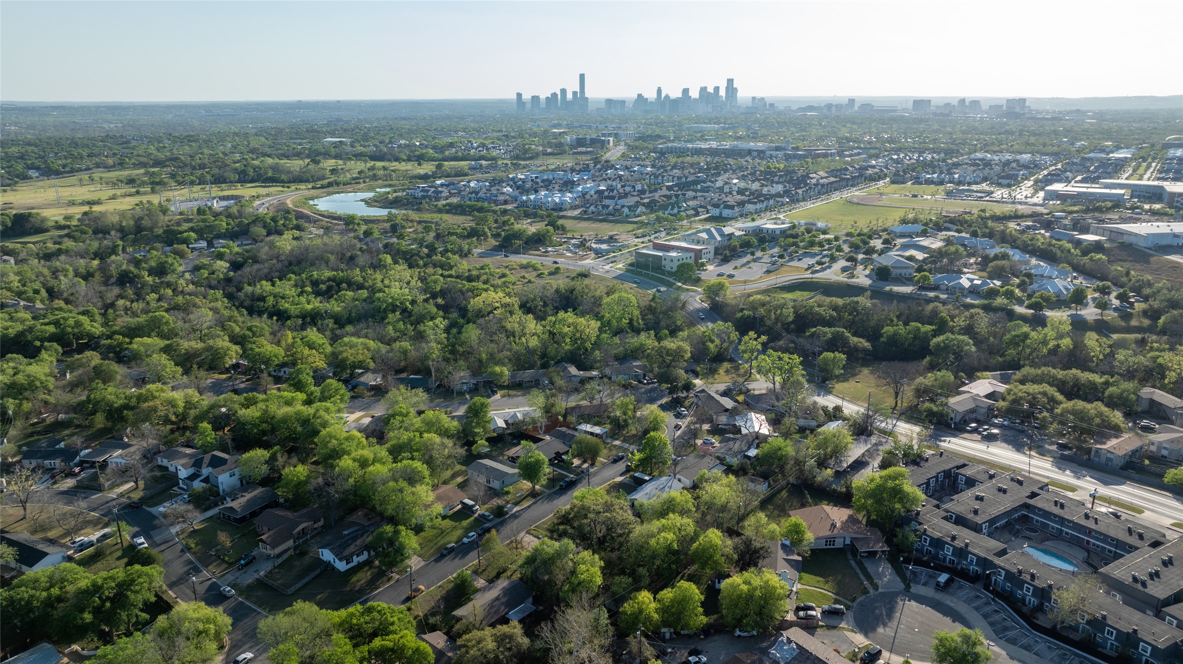 4902 Blueberry Trail, Unit 2 & 3 Austin, TX 78723 - Photo 24 of 38 an aerial view of town and residential houses with outdoor space and trees