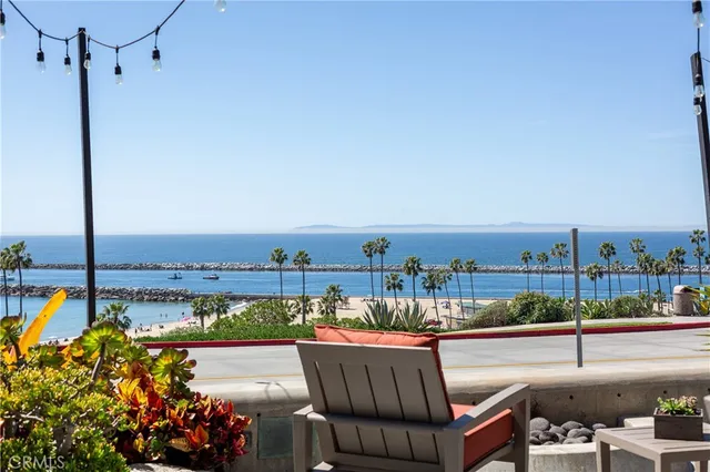 a view of a balcony with an ocean view