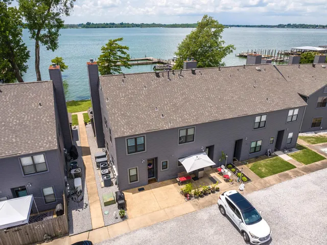 a picture of a building with outdoor seating