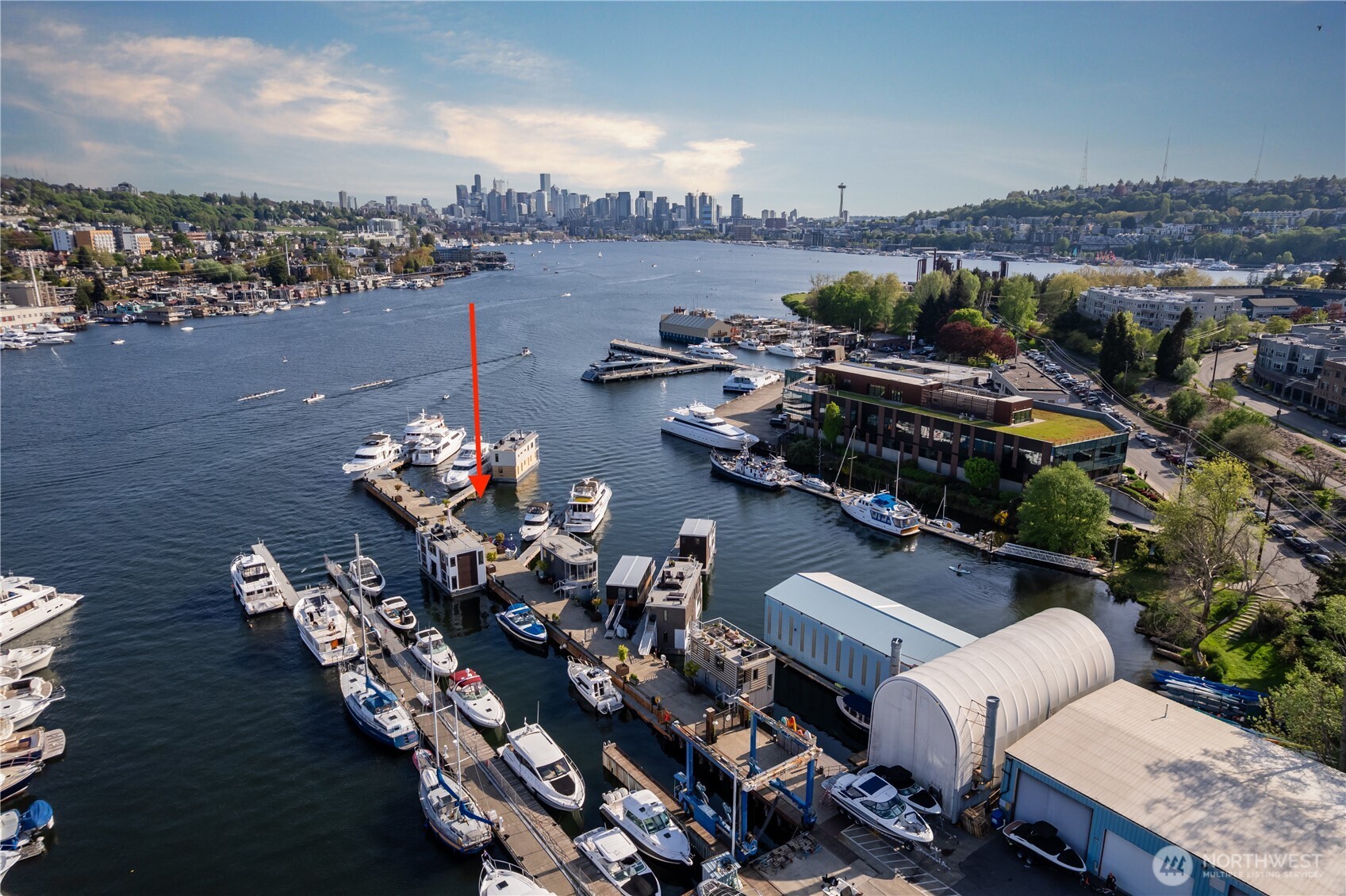 2309 North Northlake Way, Unit 12 Seattle, WA 98103 - Photo 1 of 9 an aerial view of a house with a garden