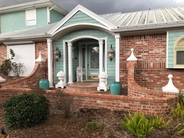 a front view of a house