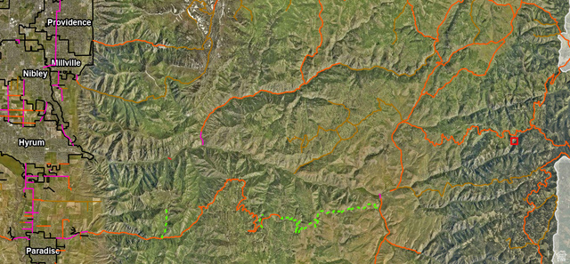 Baxter Sawmill Road East Hyrum, UT 84319 - Photo 10 of 10 Geographic Information System (GIS) Map. Displaying topographical features and land parcels within a specified region