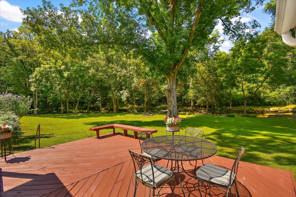 1570 Wolf Creek Road Silver Point, TN 38582 - Photo 19 of 40 a view of a swimming pool with a table and chairs under an umbrella