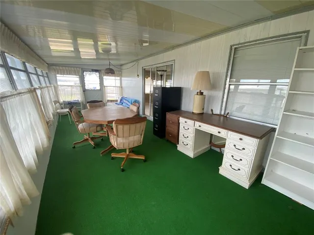 a living room with a window