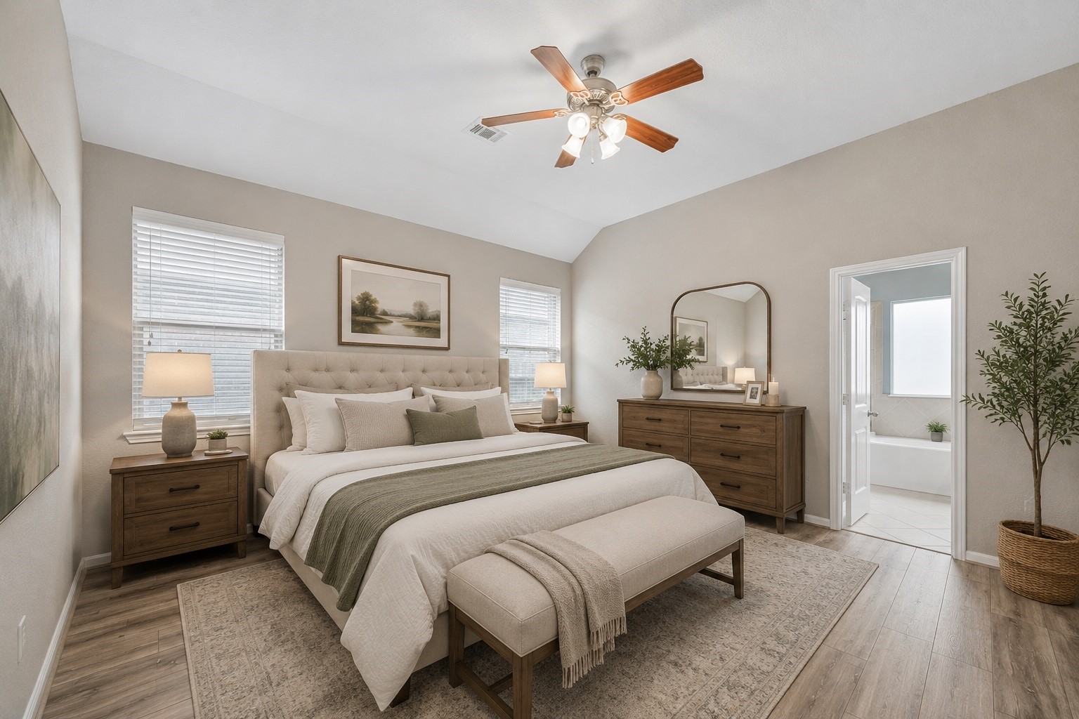 13006 Millstream Bend Lane Tomball, TX 77377 - Photo 11 of 25 a bedroom with a bed and a chandelier