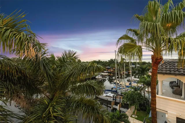 a view of a lake with building in front of it