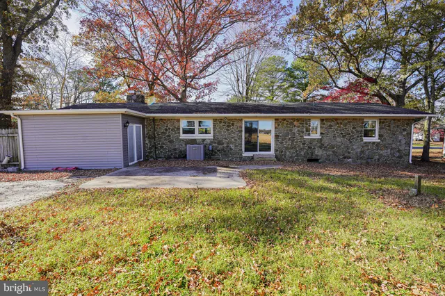 a view of a house with a yard and large tree