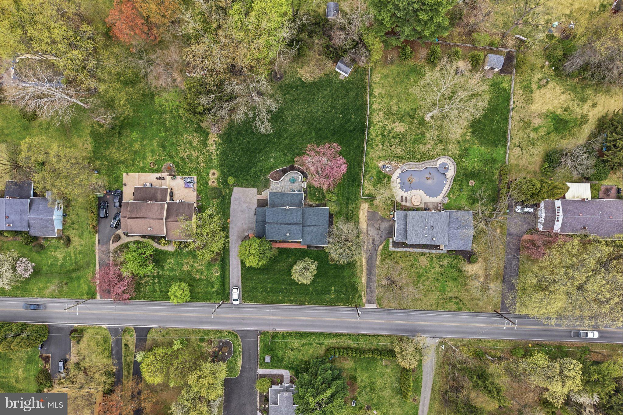 1624 Dillon Road Ambler, PA 19002 - Photo 45 of 47 an aerial view of residential house with outdoor space and swimming pool