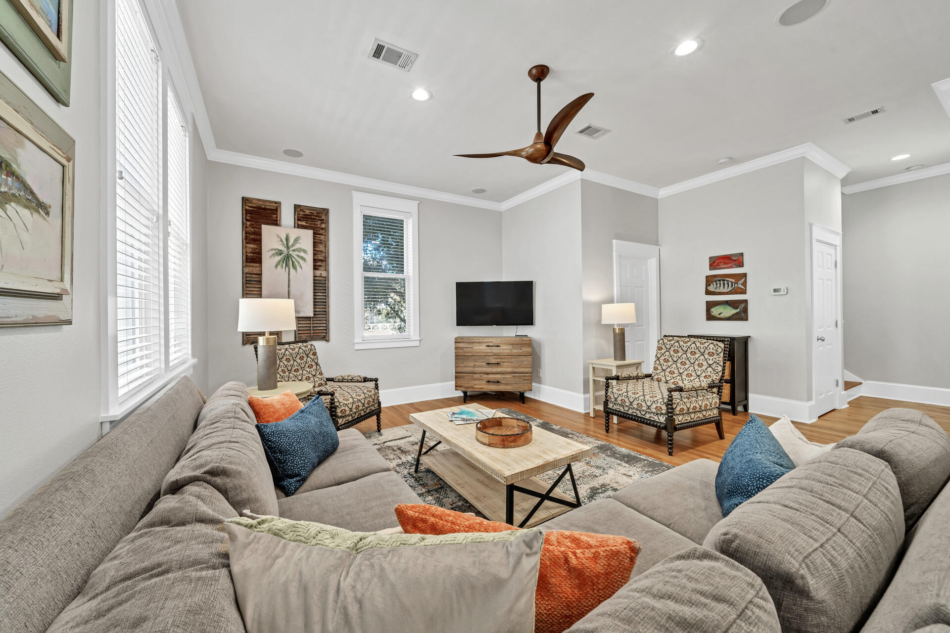 107 Chelsea Loop Road Santa Rosa Beach, FL 32459 - Photo 18 of 66 a living room with furniture and a flat screen tv