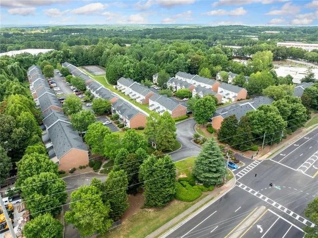 an aerial view of multiple house