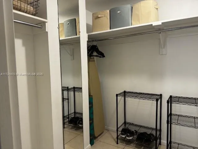 a view of a walk in closet