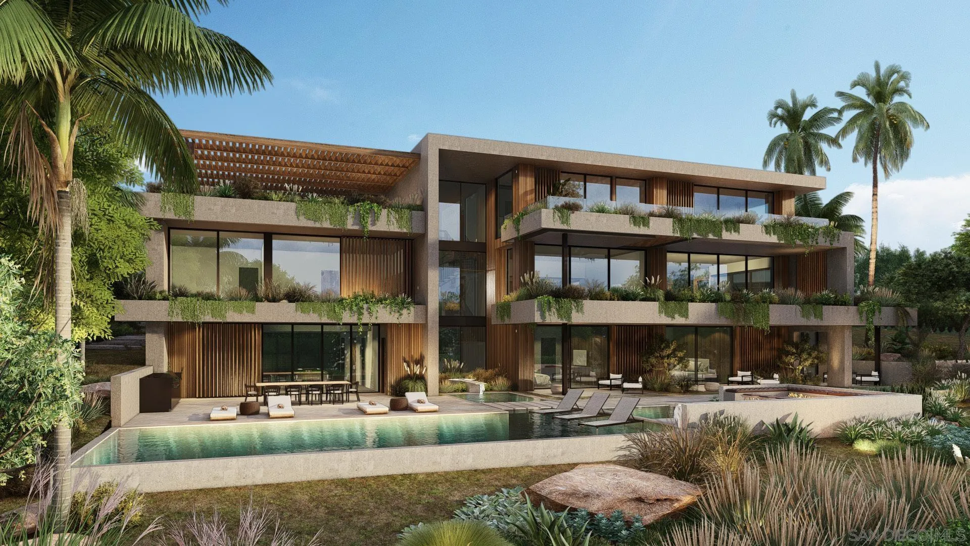 7138 Romero Loop, Unit 3 La Jolla, CA 92037 - Photo 6 of 13 a front view of a house with swimming pool and porch