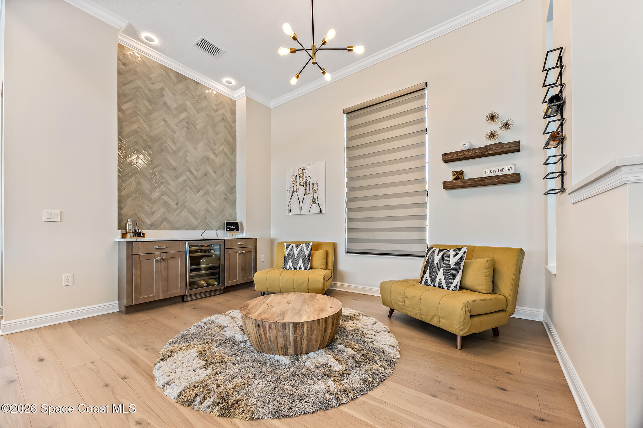 4055 Domain Court Melbourne, FL 32934 - Photo 6 of 49 a living room with furniture and a fireplace