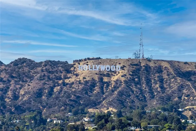 a view of a building with a garden