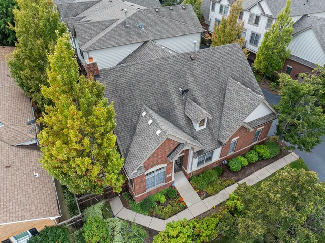 an aerial view of a house