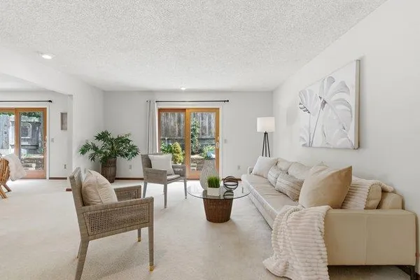 a living room with furniture