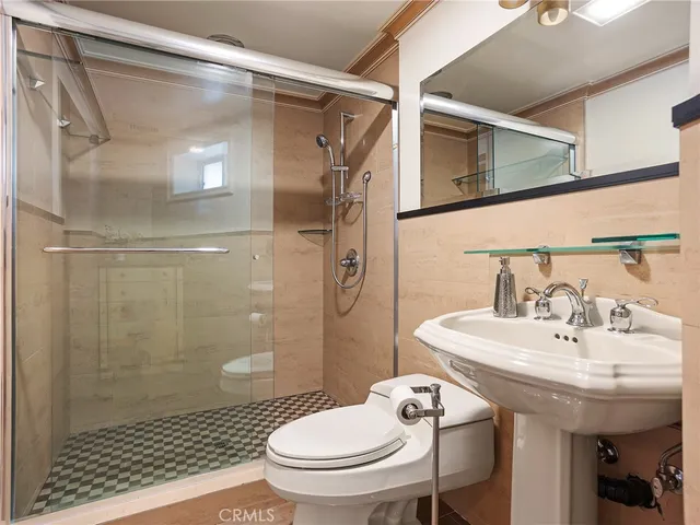 a view of a bench in front of a building