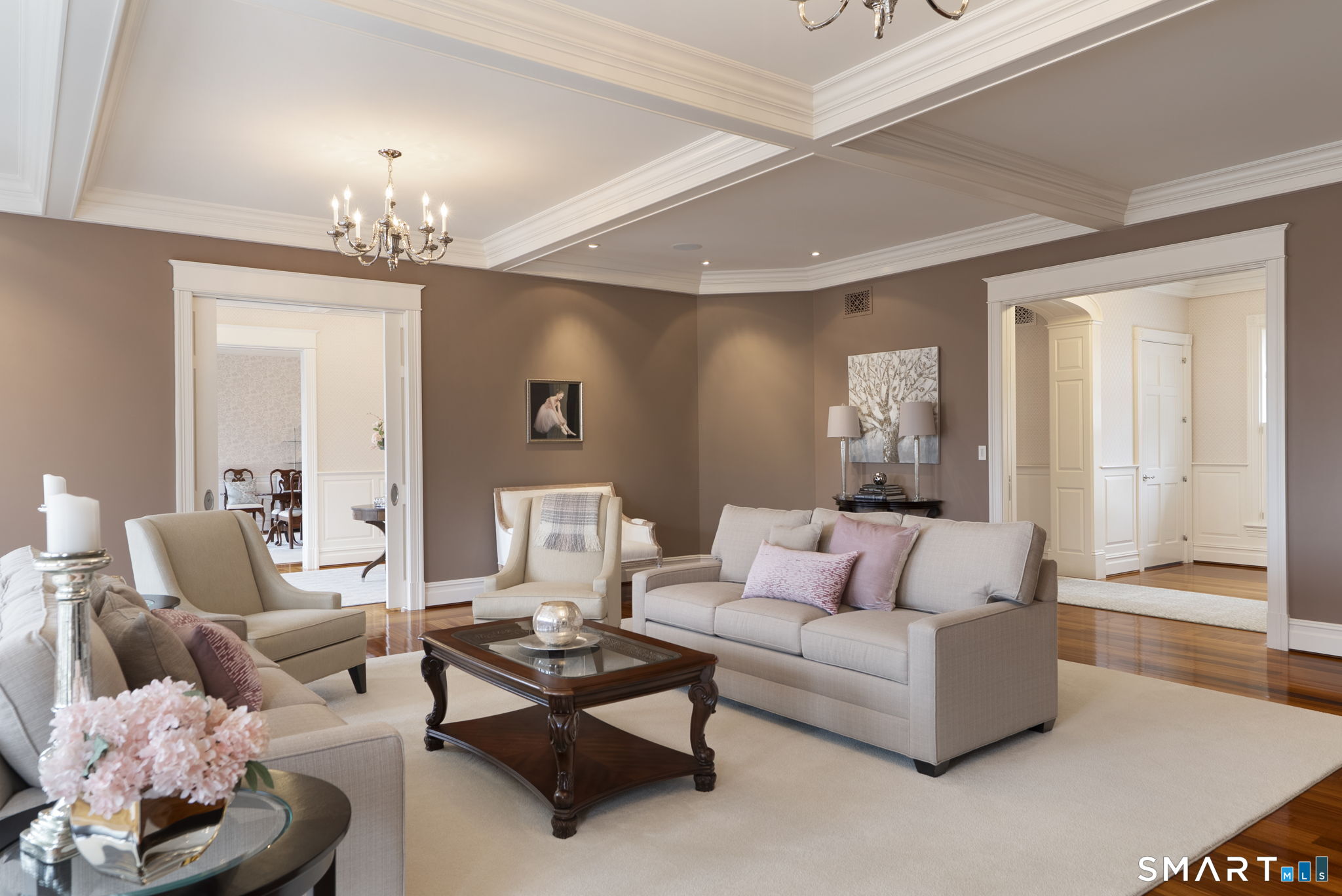5 Viewpoint Lane Ellington, CT 06029 - Photo 10 of 40 a living room with furniture and a chandelier