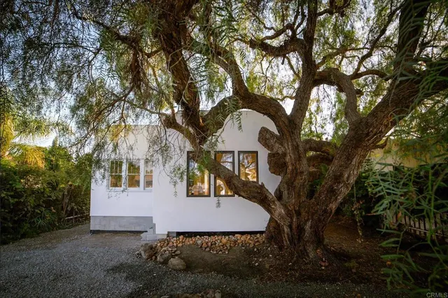 a view of a house with a tree