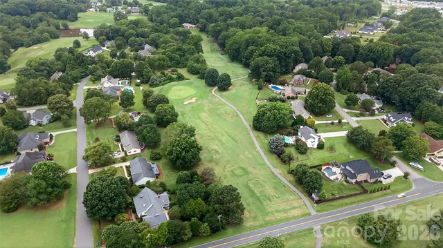 an aerial view of a garden