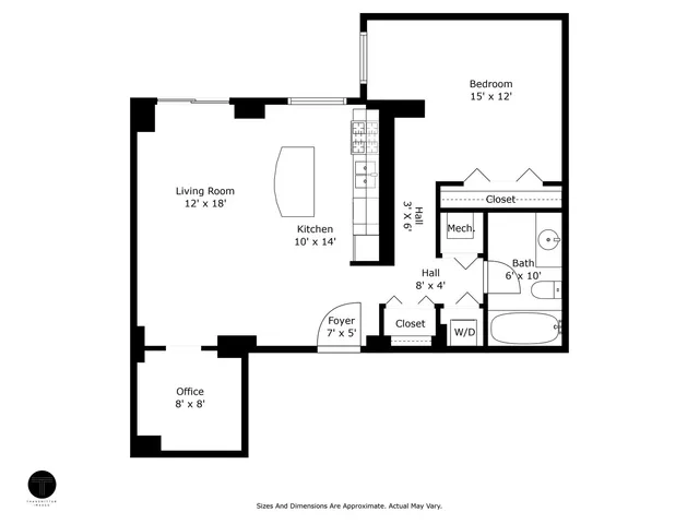 a picture of a bench in a kitchen