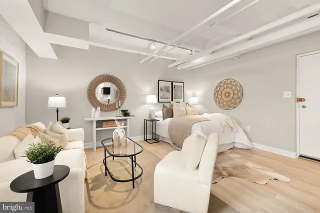 a living room with furniture