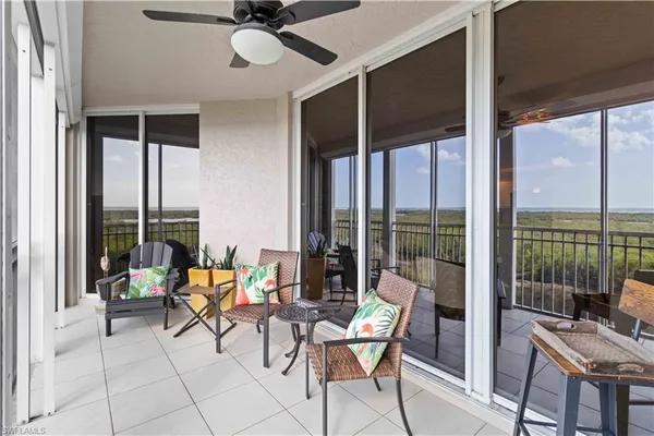a view of an outdoor space with seating area