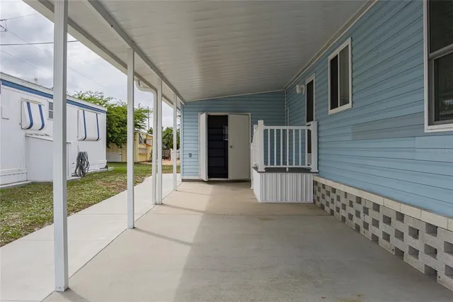 a view of porch with seating space