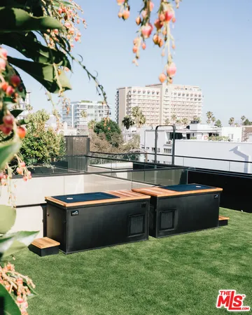 a view of outdoor kitchen and microwave