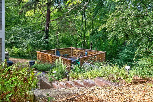 a view of a backyard