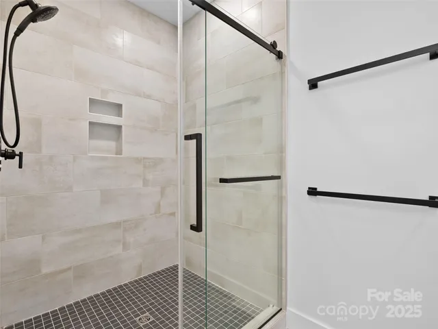 a view of small space with racks on the wall