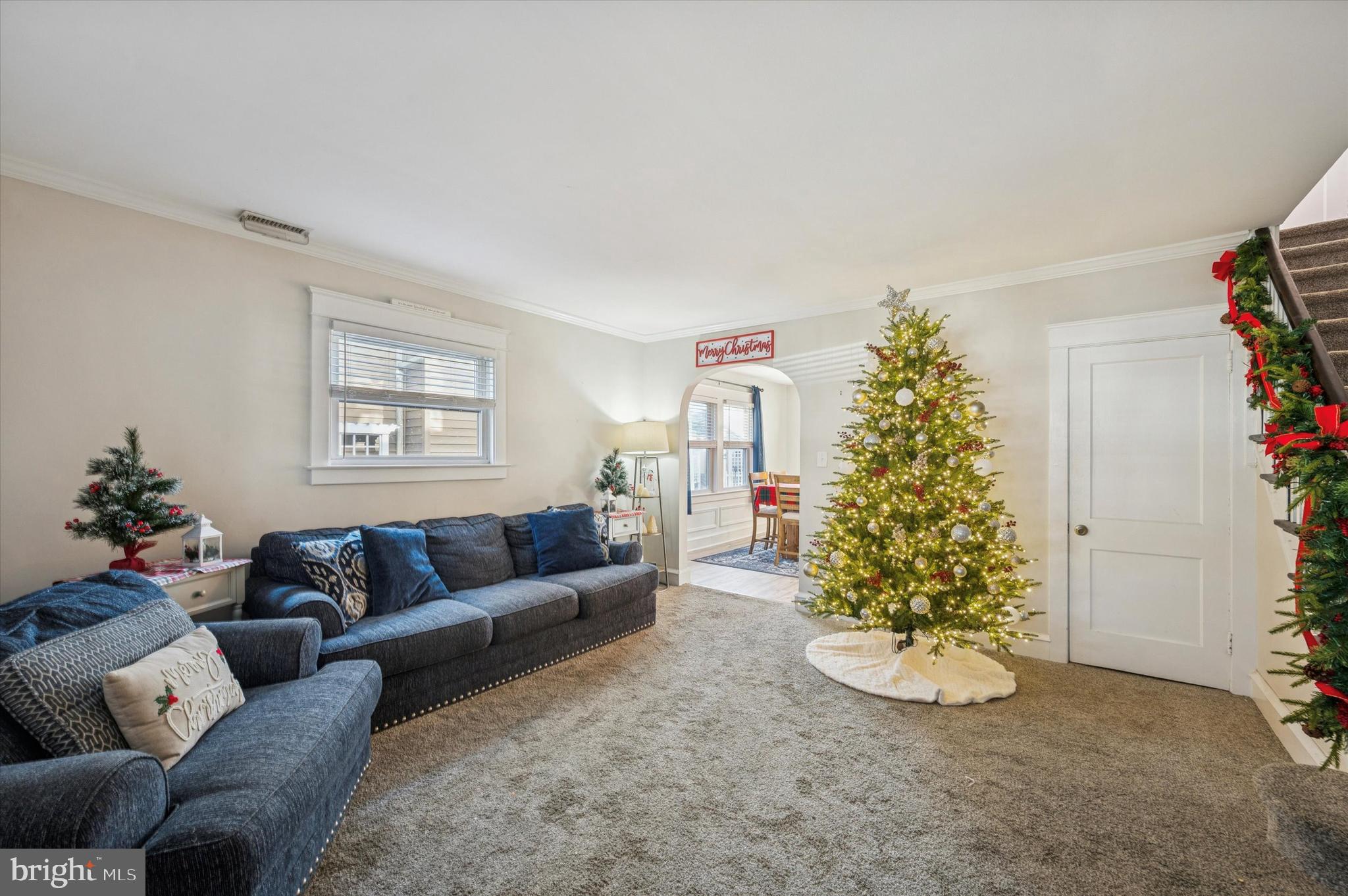 220 Sedgewood Road Springfield, PA 19064 - Photo 7 of 27 a living room with furniture and a christmas tree