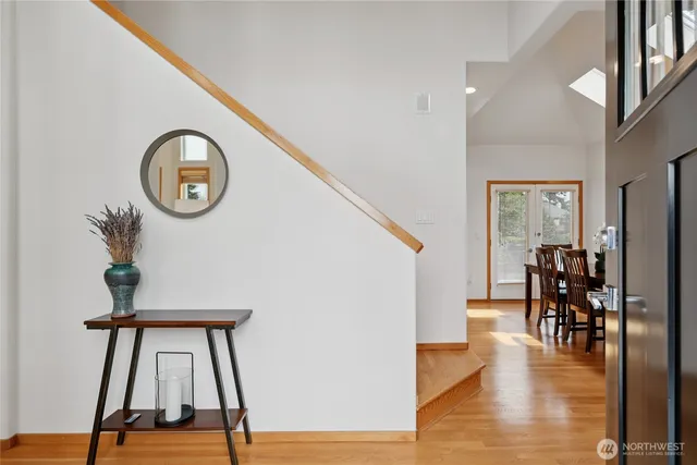 a view of livingroom with furniture and wooden floor